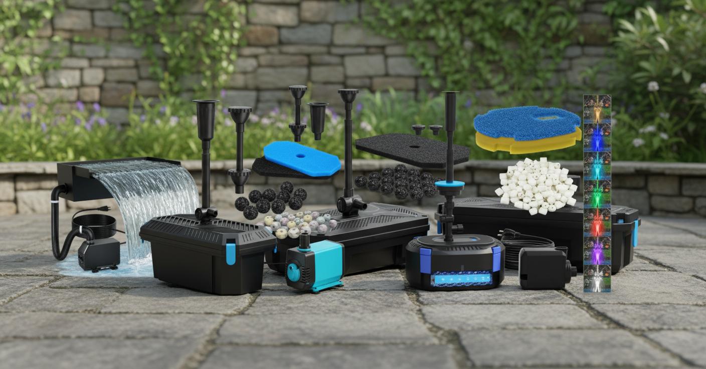 Best Backyard Aquatic Pond Kit - Durable Stainless Steel Waterfall, Easy Installation, and Enhanced Outdoor Ambiance
