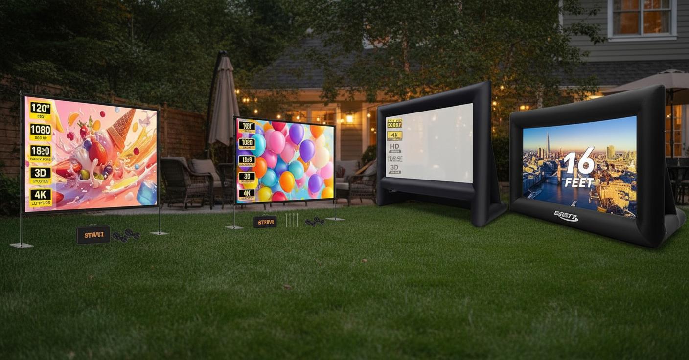 Best Backyard Movie Projector Screen - Portable, 120-Inch, 4K HD Viewing Experience