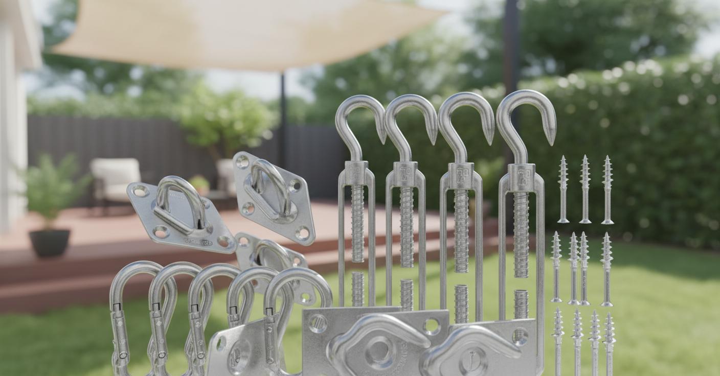 Best Collapsible Shade Sail Kit - Durable Stainless Steel Hardware, Easy Installation, Secure Sun Protection