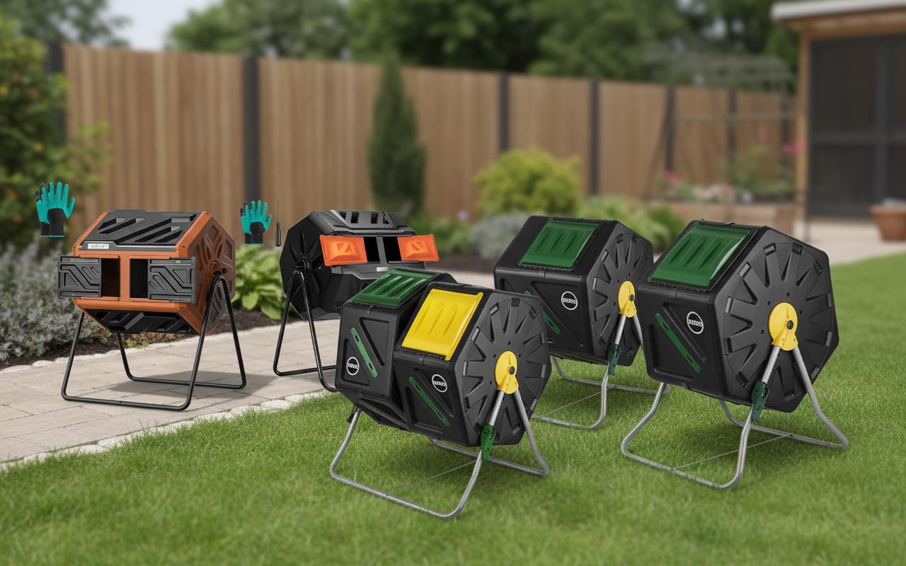 Best Compact Composter Tumbler - Dual-Chamber Design, Fast Composting, Easy Use