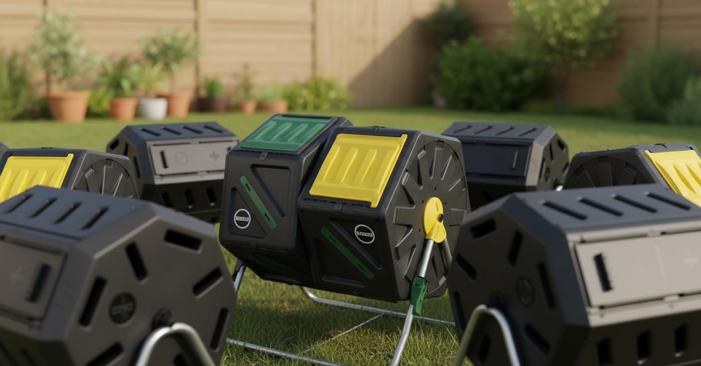 Best Compost Tumbler with Dual Chambers - Fast, Efficient Composting, Easy-Turn Design, Large Capacity