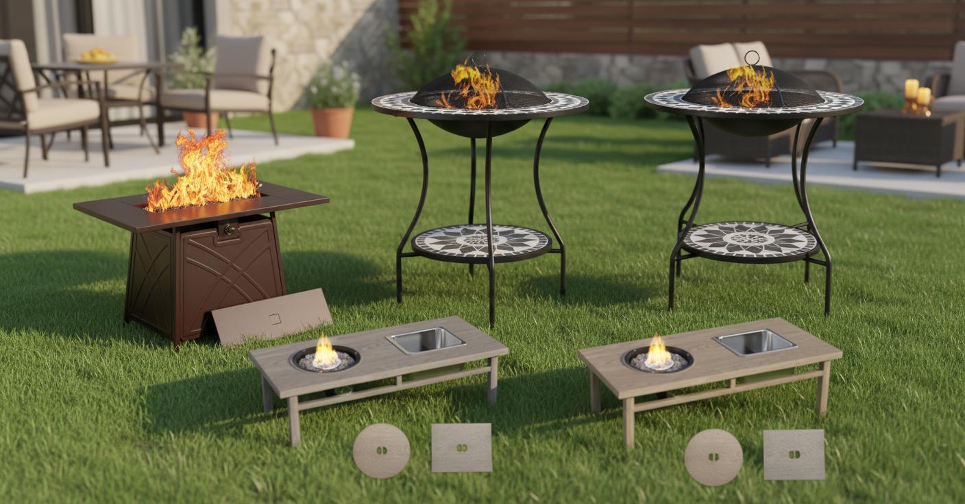 Best Fire Table with Ice Bucket - Cozy Outdoor Ambiance, Stylish Design and Convenient Propane Heating