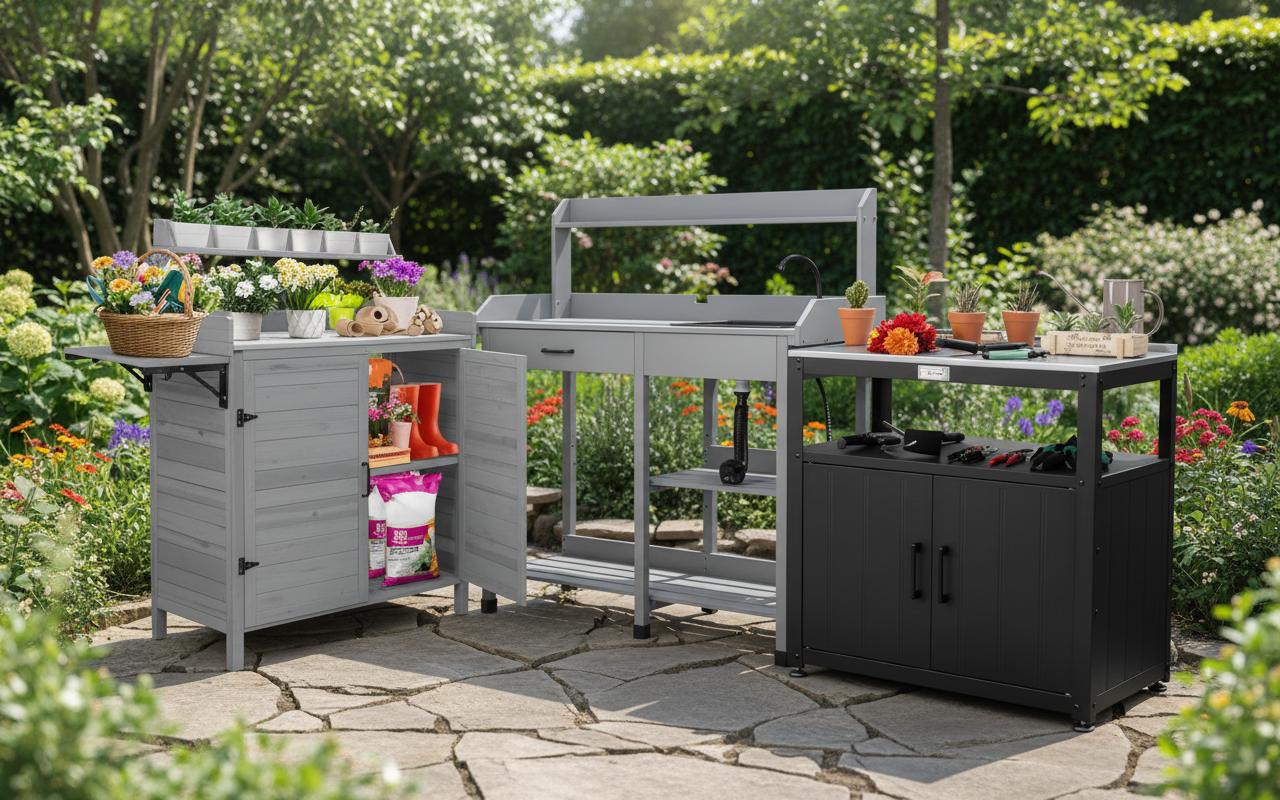 Best Foldaway Potting Bench - Space-Saving, Ample Storage, Durable Outdoor Workspace