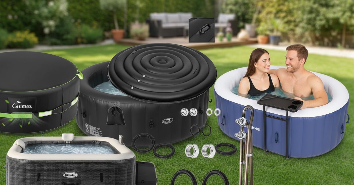 Best Inflatable Hot Tub Cover - Heavy-Duty Waterproof Durability, Perfect Protection for 6-Person Tubs, Long-Lasting Weather Resistance