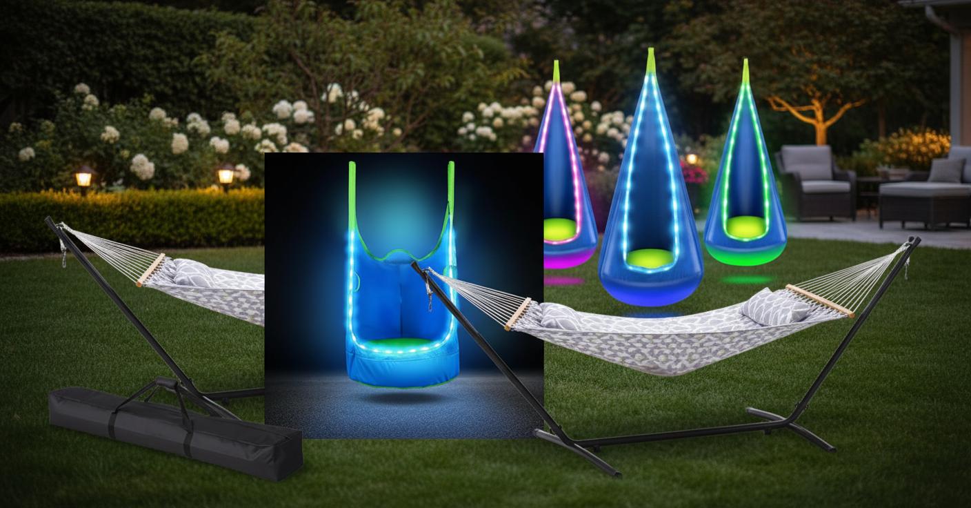 Best LED Hammock Stand - Ambient Lighting, Durable Design, Indoor and Outdoor Use