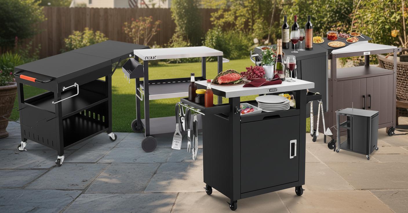 Best Outdoor Kitchen Island Cart - Versatile Design, Spacious Prep Area, Durable Construction