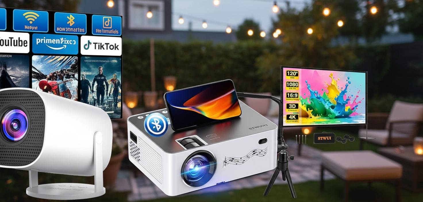 Best Outdoor Movie Projector Screen - Portable Design, 4K/8K Compatibility, Smart Android Features