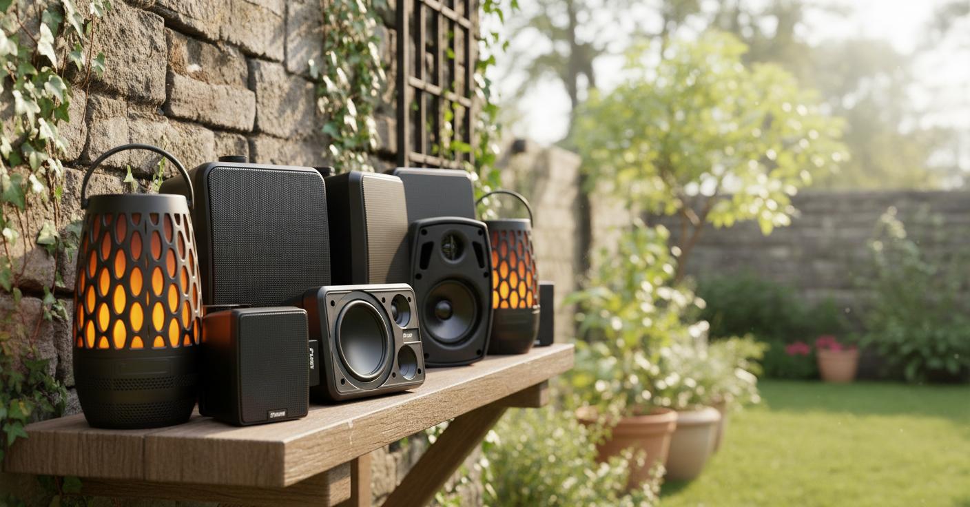 Best Outdoor Wall Garden Art Speaker - Stylish Design, LED Flame Effect, Waterproof Durability