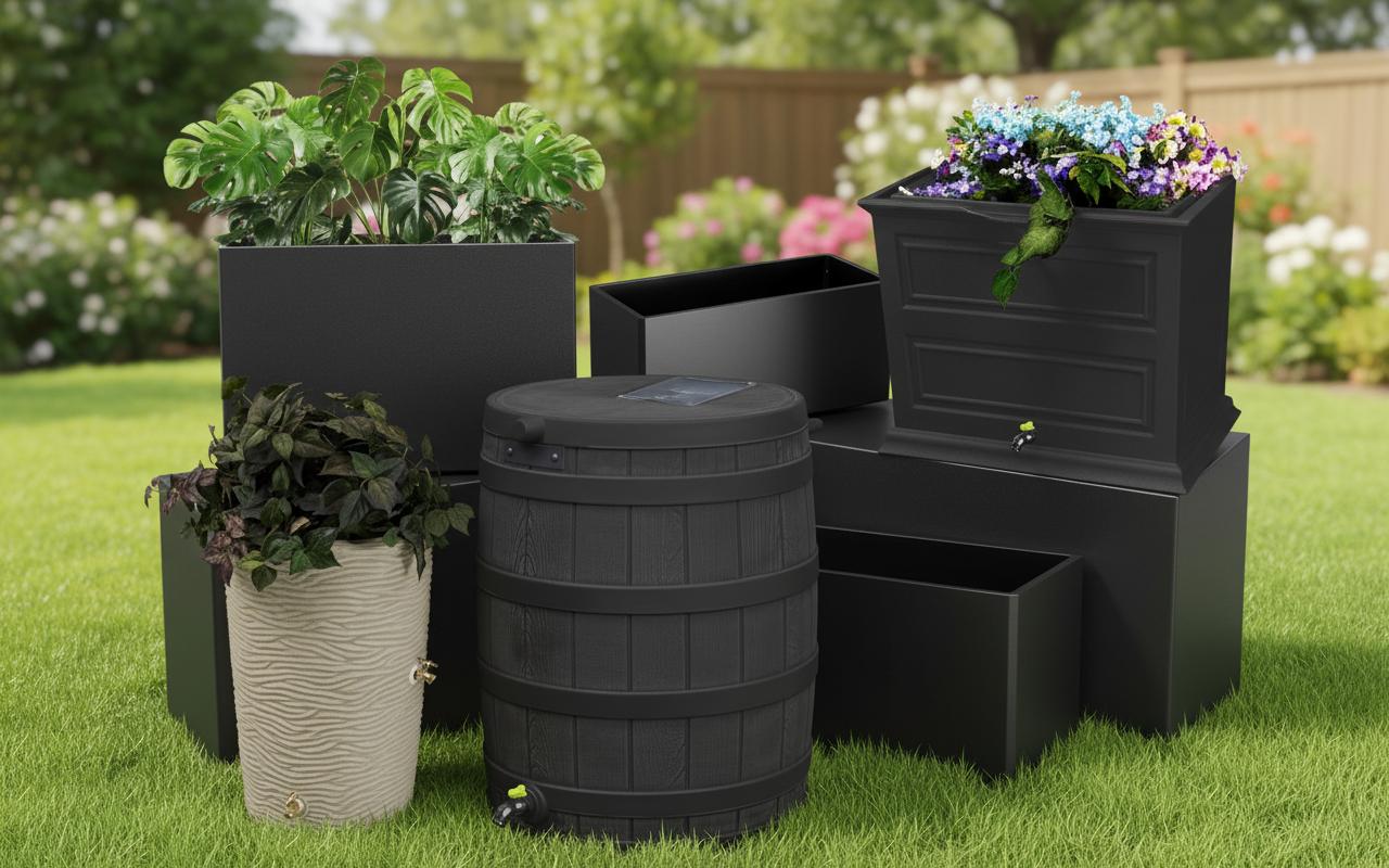 Best Rainwater Collection Planter Box - Easy Outdoor Gardening, No Installation Required, Water-Efficient Design