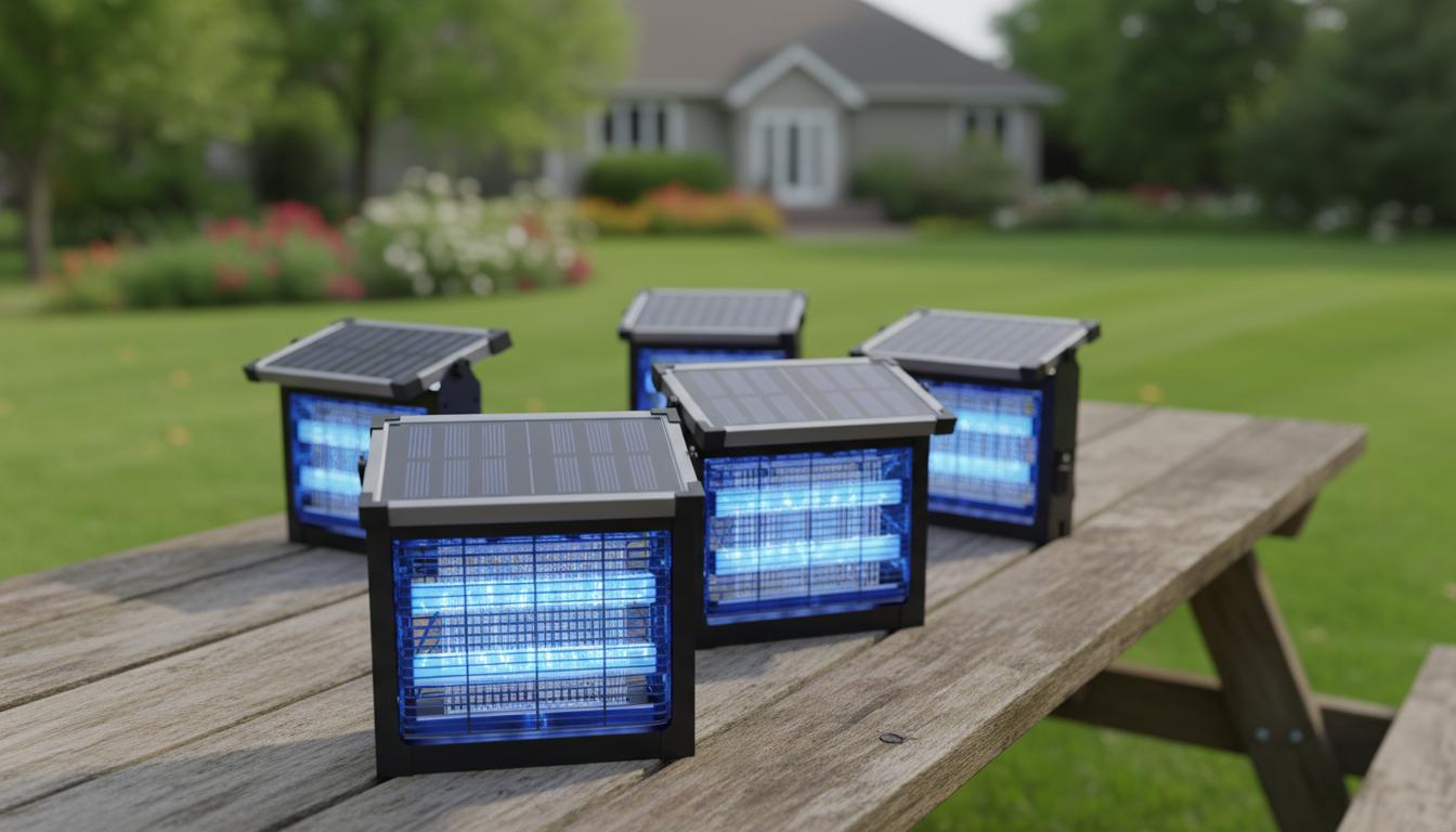 Best Solar-Powered Bug Zapper Table - Outdoor Mosquito Control, Efficient Solar Power, Smart Light Sensor