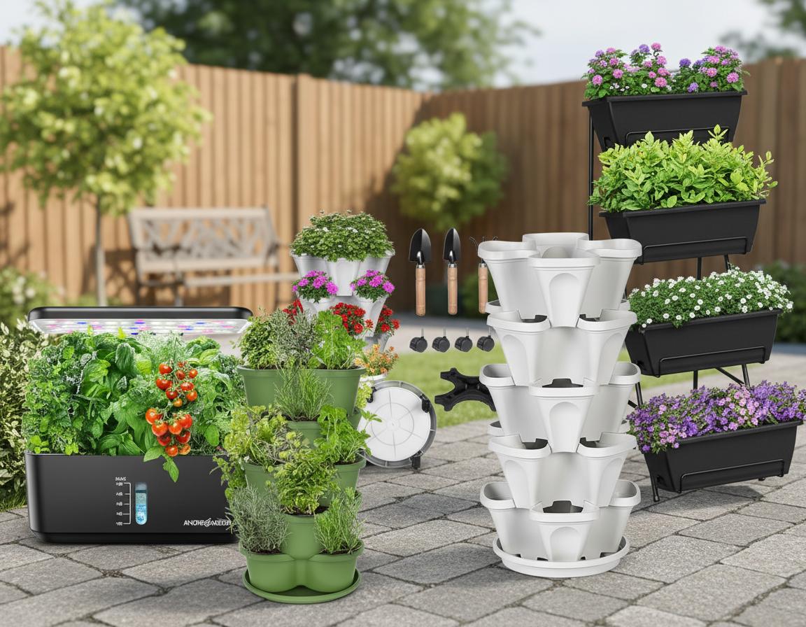 Best Vertical Herb Garden Planter - Efficient LED Lighting, Ideal for Indoor Herb and Vegetable Growth, Space-Saving Design