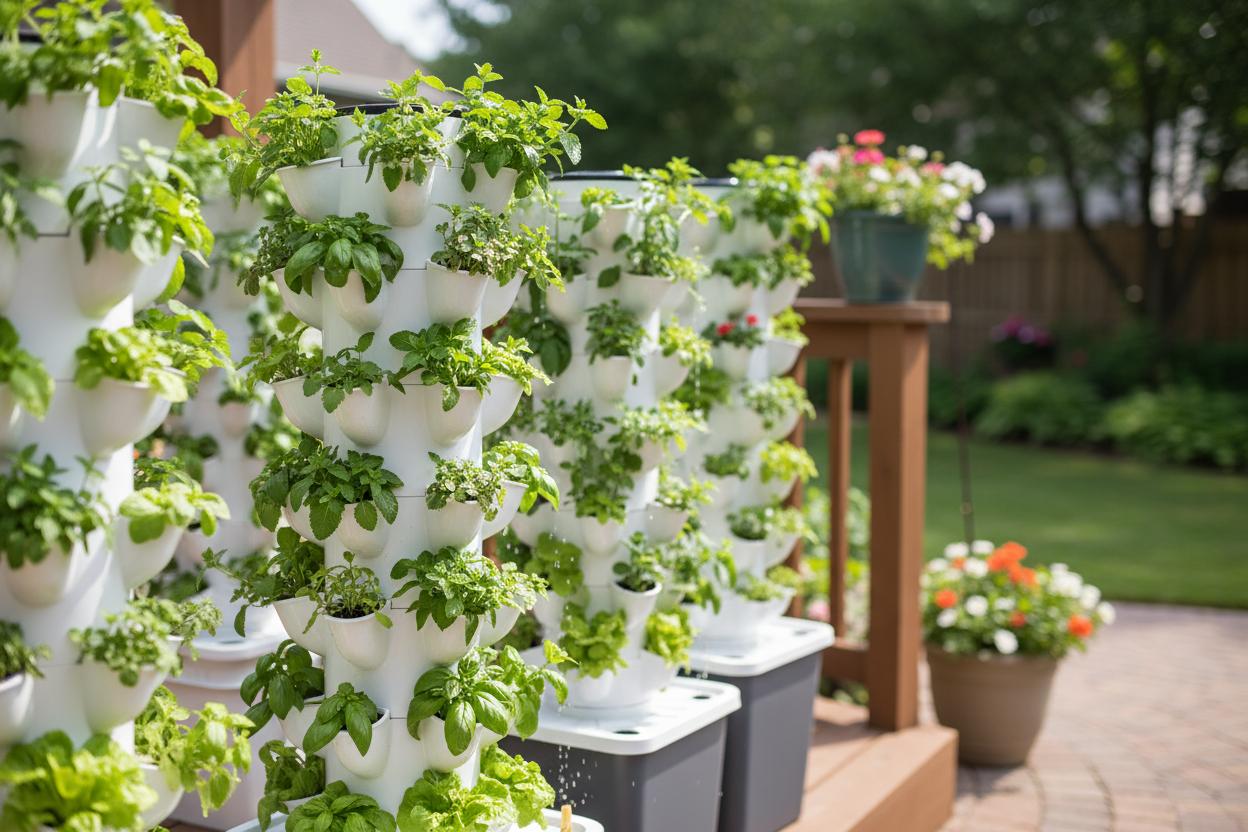 Best Vertical Hydroponic Tower - Space-Saving Design, Fresh Herb Cultivation, Indoor Fruit Growth