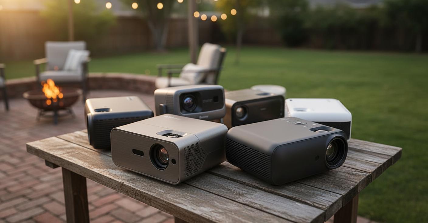 Best Weatherproof Outdoor Projector - Portable Full HD Projection, Wireless Connectivity, Perfect for Gamers and Movie Lovers