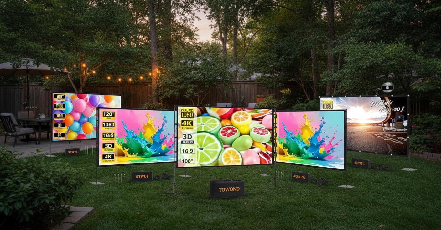 Best Weatherproof Outdoor Projector Screen - Portable, 4K HD Quality, Durable