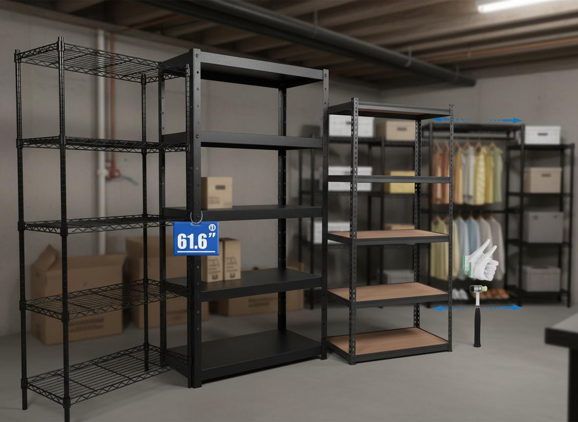 Best Adjustable Basement Shelving - Durable Steel, Maximized Storage Space, Versatile for Kitchens and Garages