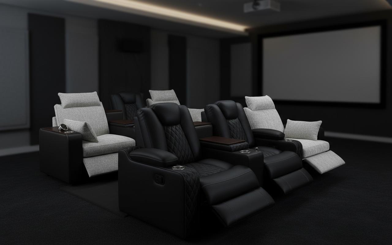Best Modular Home Theater Seating - Customizable Comfort, Removable Headrest, Ideal for Tall Individuals