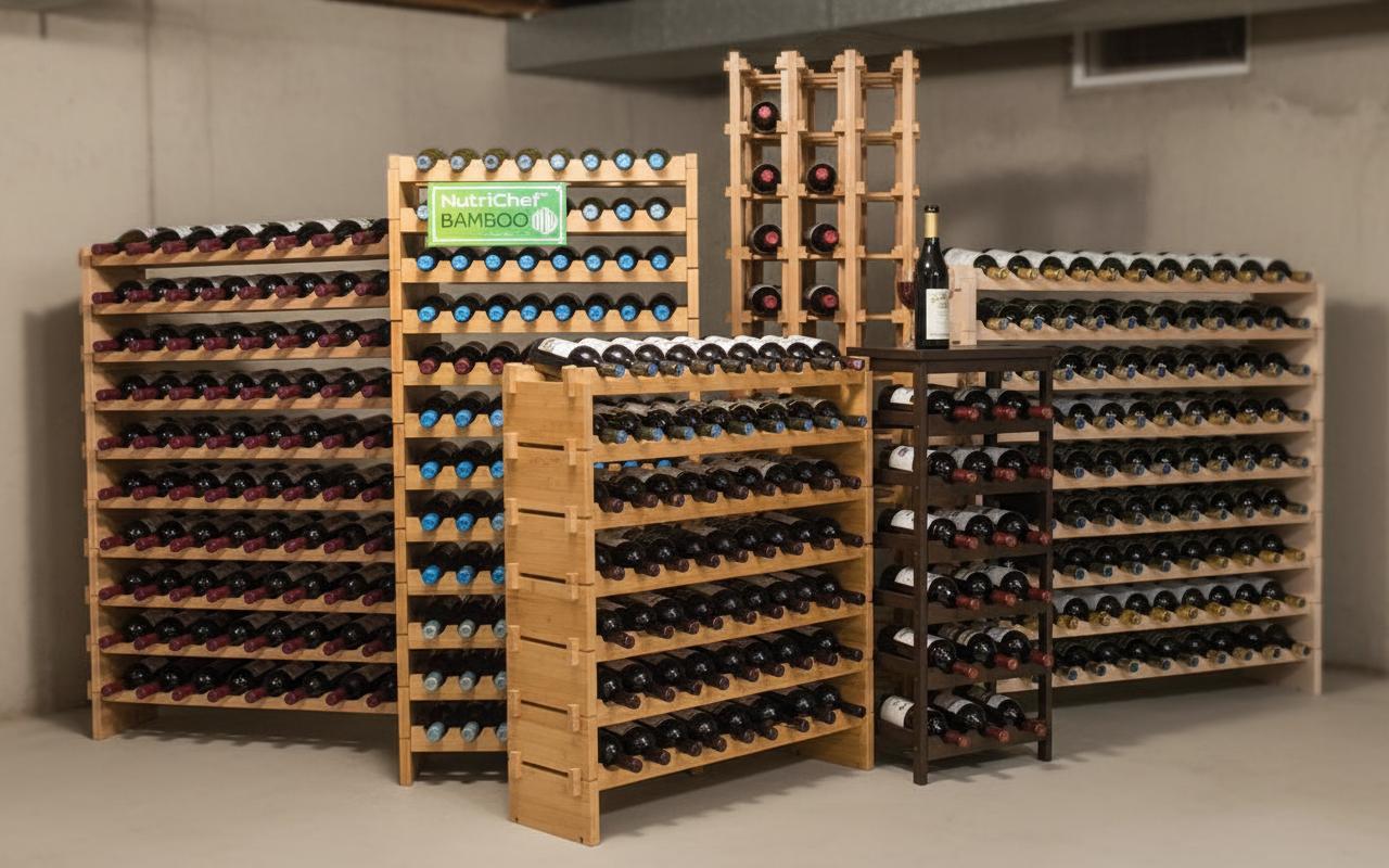 Best Modular Wine Cellar Racks - Space-Saving, Elegant Bamboo Storage, Durable Design
