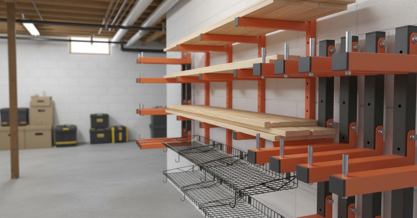 Best Wall-Mounted Basement Storage Racks - Durable, Space-Saving, Heavy Lumber Organization