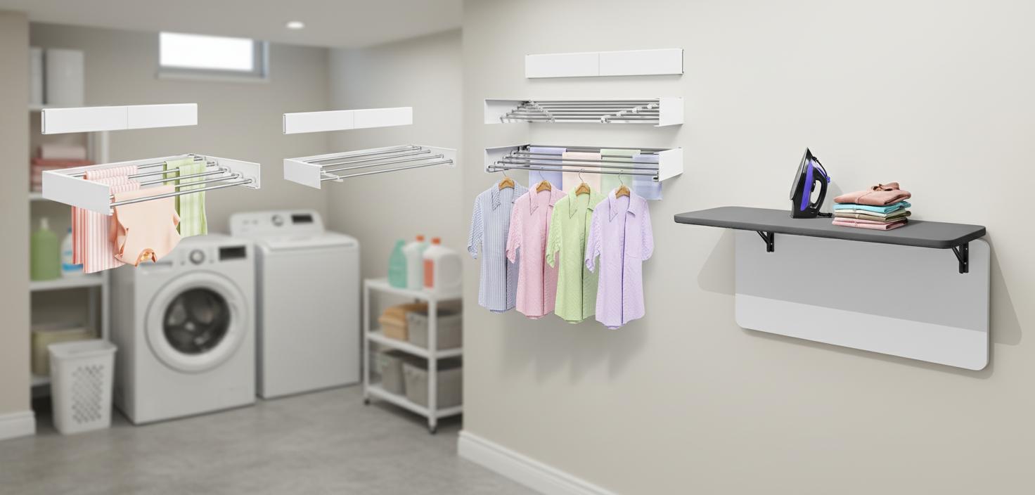 Best Wall-Mounted Foldable Laundry Station - Space-Saving, Efficient Drying, Durable Design