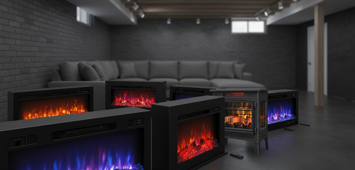 Best Waterproof Electric Fireplace - Cozy Ambiance, Customizable Multicolor Flames, Efficient Heating