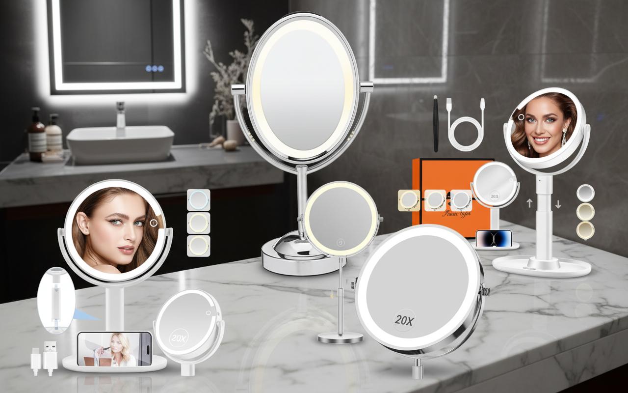 Best Adjustable LED Vanity Mirror - Customizable Lighting, Clear Reflection, and Sleek Design