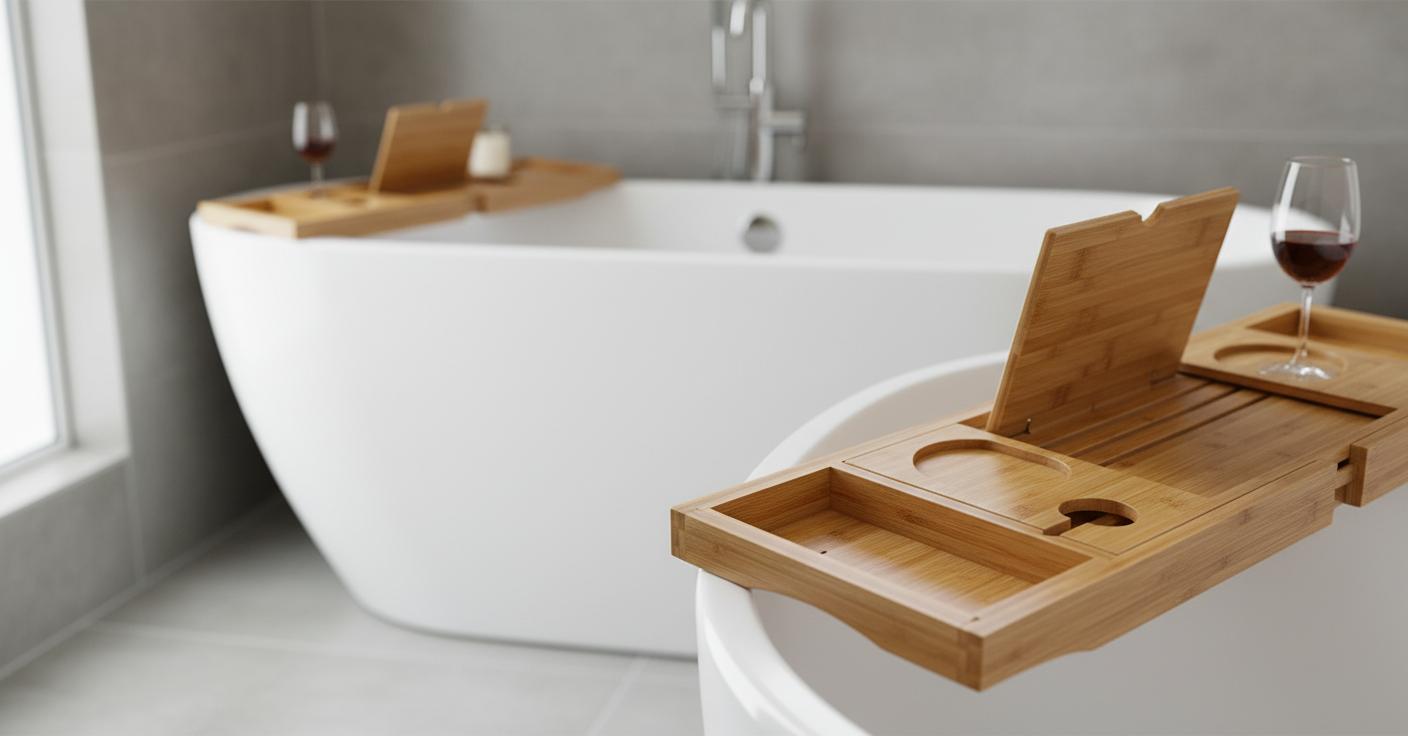 Best Bamboo Bathtub Tray - Stylish Design, Eco-Friendly Material, and Convenient Organization