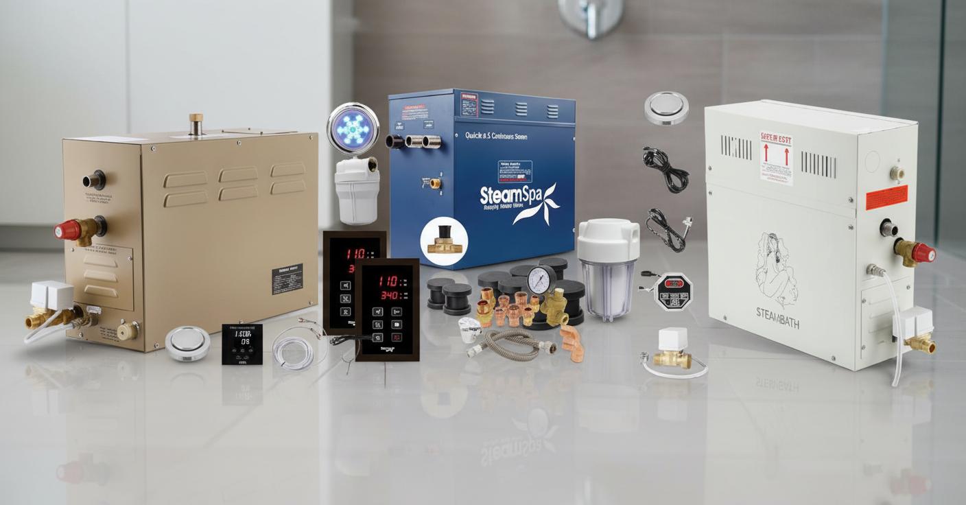 Best Compact Steam Shower Unit - Efficient Self-Draining, Adjustable Timer, Space Heating