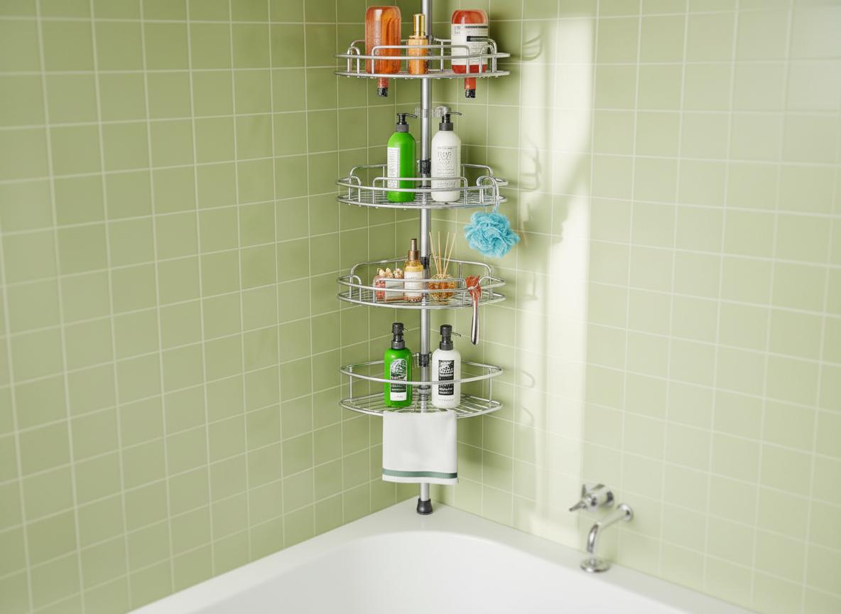 Best Corner Bathtub Caddy - Adjustable Fit, Rust-Resistant Material and Drill-Free Installation