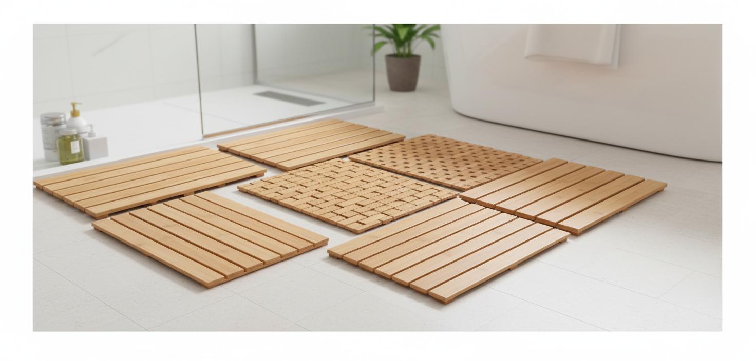 Best Eco-Friendly Bamboo Bath Mat - Natural Material, Non-Slip Surface, Moisture Resistant