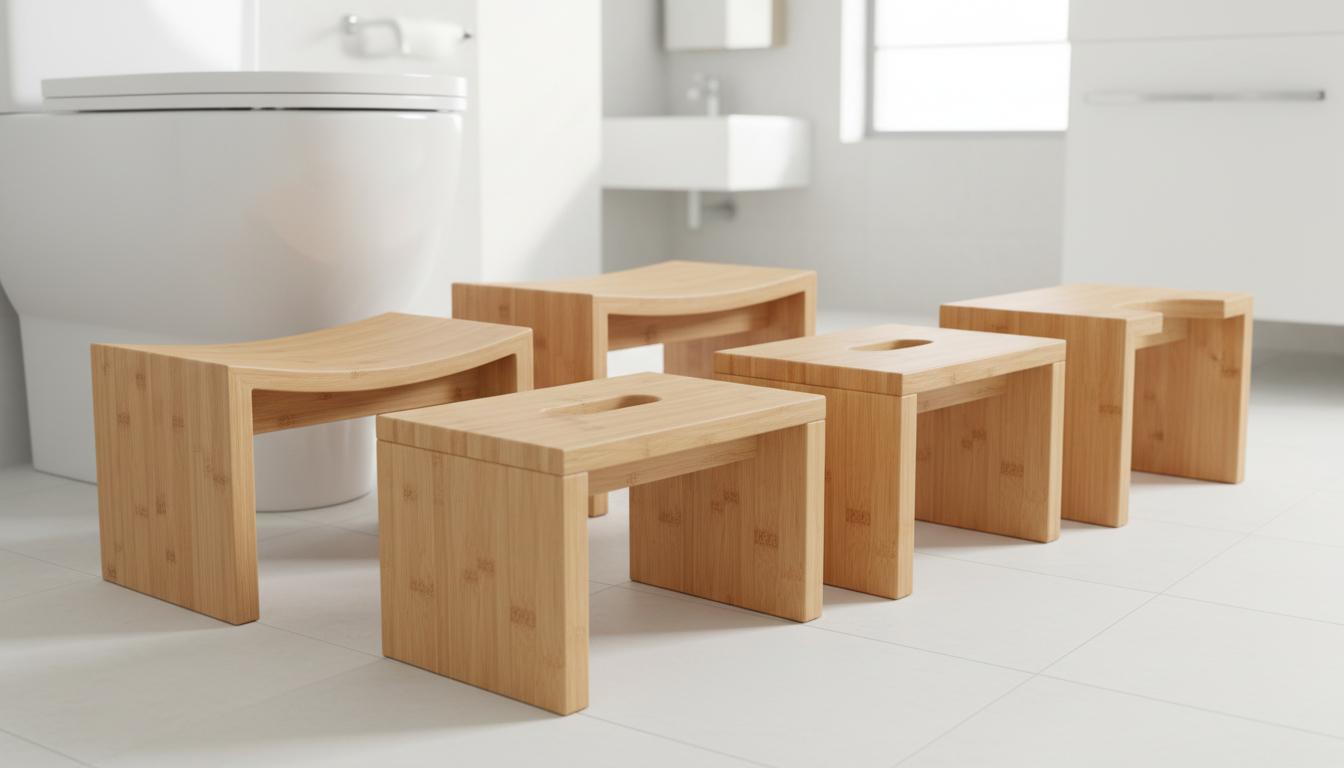 Best Eco-Friendly Bamboo Toilet Stool - Comfortable Design, Natural Material, Improved Bathroom Posture