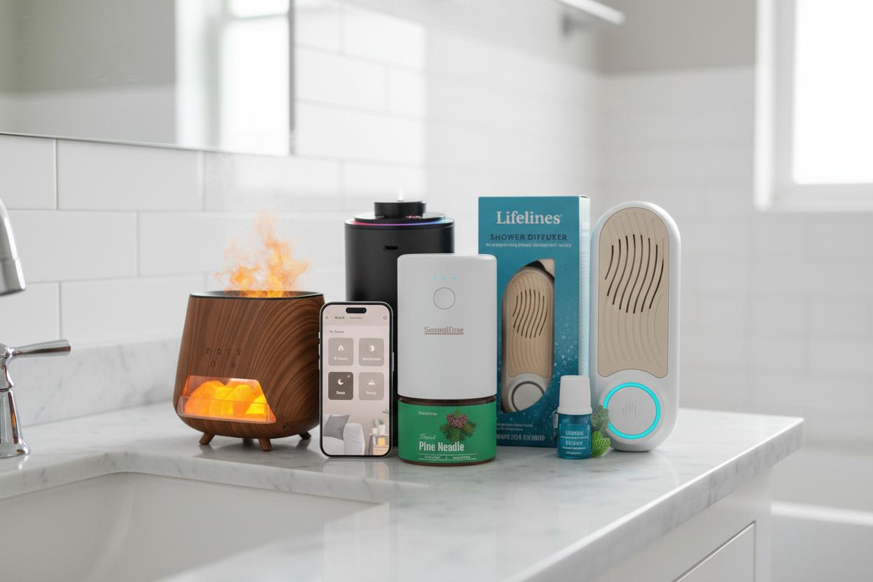 Best Essential Oil Shower Diffuser - Soothing Aromatherapy, Relaxing Atmosphere, Ambient Lighting