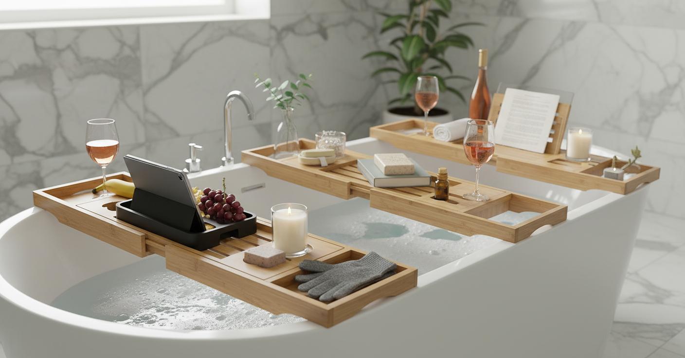 Best Floating Waterproof Bathtub Tray - Easy Poolside Beverage Serving, Refreshment Access, and Durable Design