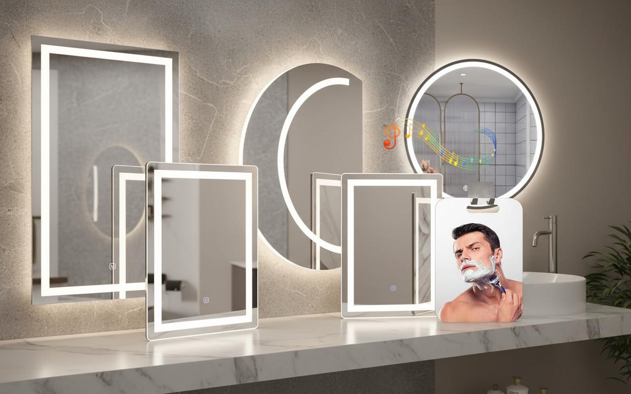Best Frameless Anti-Fog Mirror - Modern Bathroom Lighting, Anti-Fog Clarity and Sleek Design