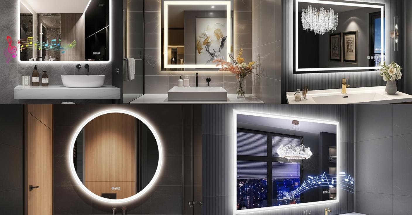Best LED Illuminated Bathroom Mirror with Bluetooth - Multifunctional, Fog-Free, Customizable Lighting