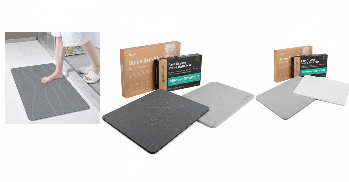 Best Luxury Stone Bath Mat - Quick-Drying, Super Absorbent and Stylish Design