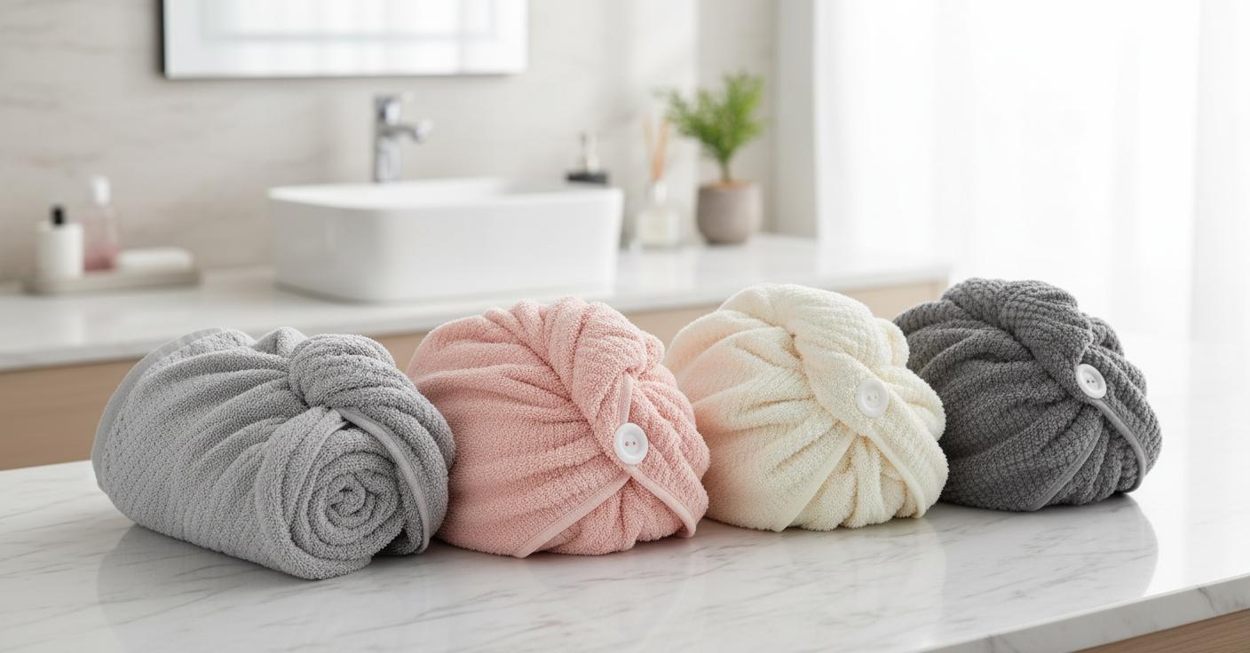 Best Microfiber Hair Towel Turban - Reduces Frizz, Gentle on Curly Hair, Quick Drying