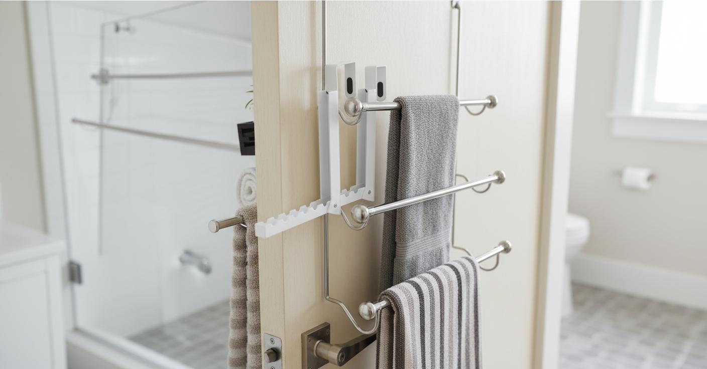 Best Minimalist Over-the-Door Towel Rack - Rust-Resistant, Easy to Install, Perfect for Glass Shower Doors