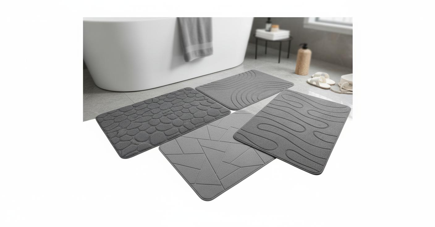 Best Pebble Stone Bath Mat - Soft Texture, Non-Slip Safety, Quick-Dry Memory Foam