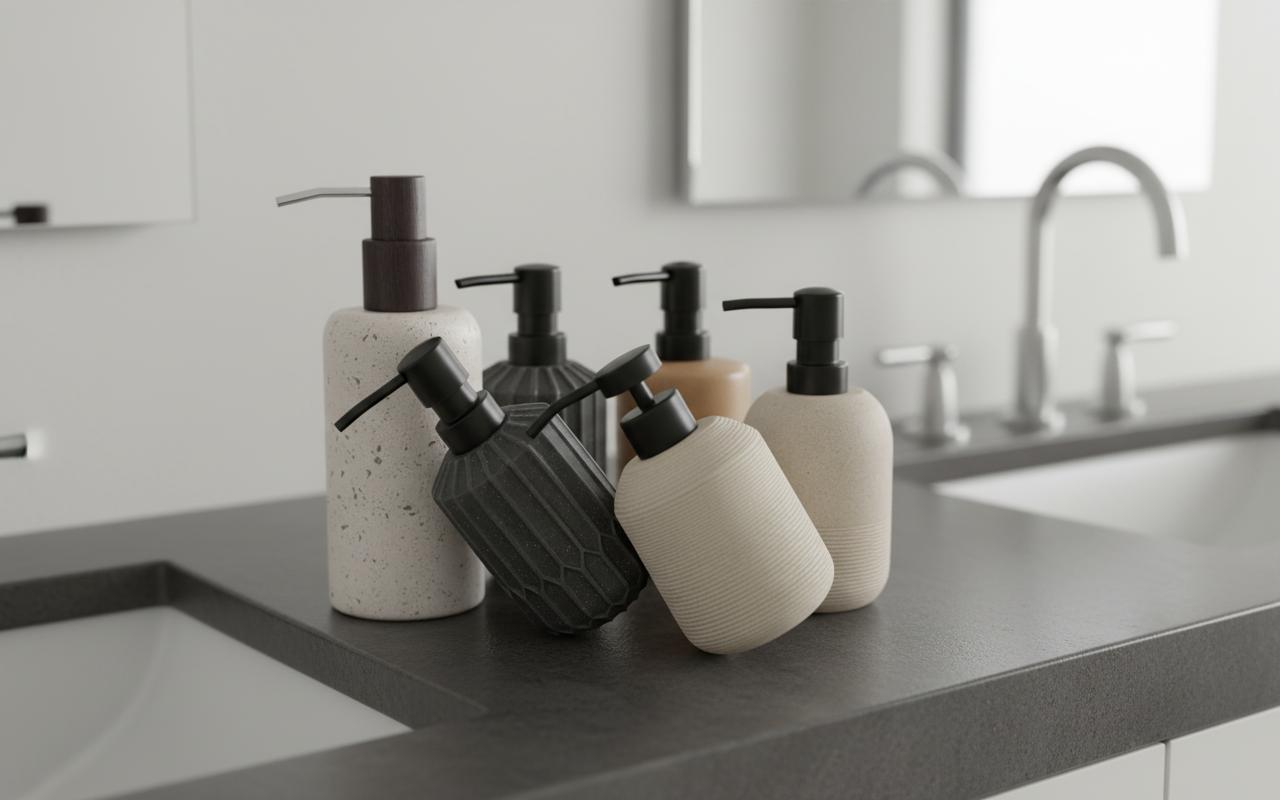 Best Refillable Stone Ceramic Soap Dispenser - Enhancing Bathroom Aesthetics, Durable Build, Corrosion-Resistant Design