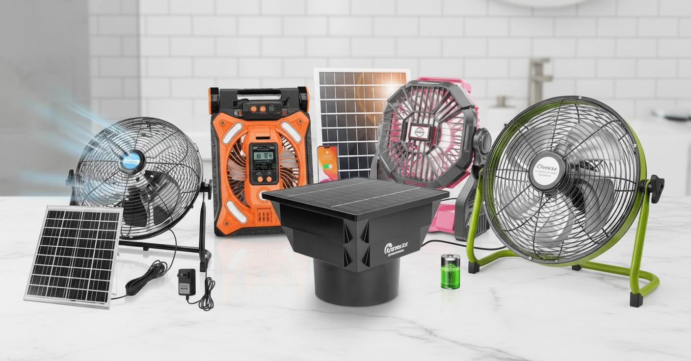 Best Solar-Powered Bathroom Fan - Long-Lasting, Adjustable Cooling, and Integrated Lighting