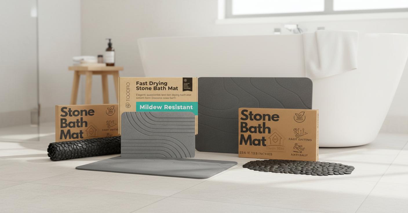 Best Stone Pebble Shower Mat - Quick Drying, Slip-Resistant, and Bathroom Safe
