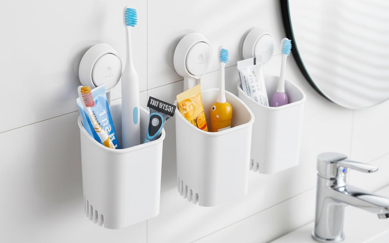 Best Suction Cup Toothbrush Holder - Easy Installation, Space-Saving Design and Damage-Free Mounting