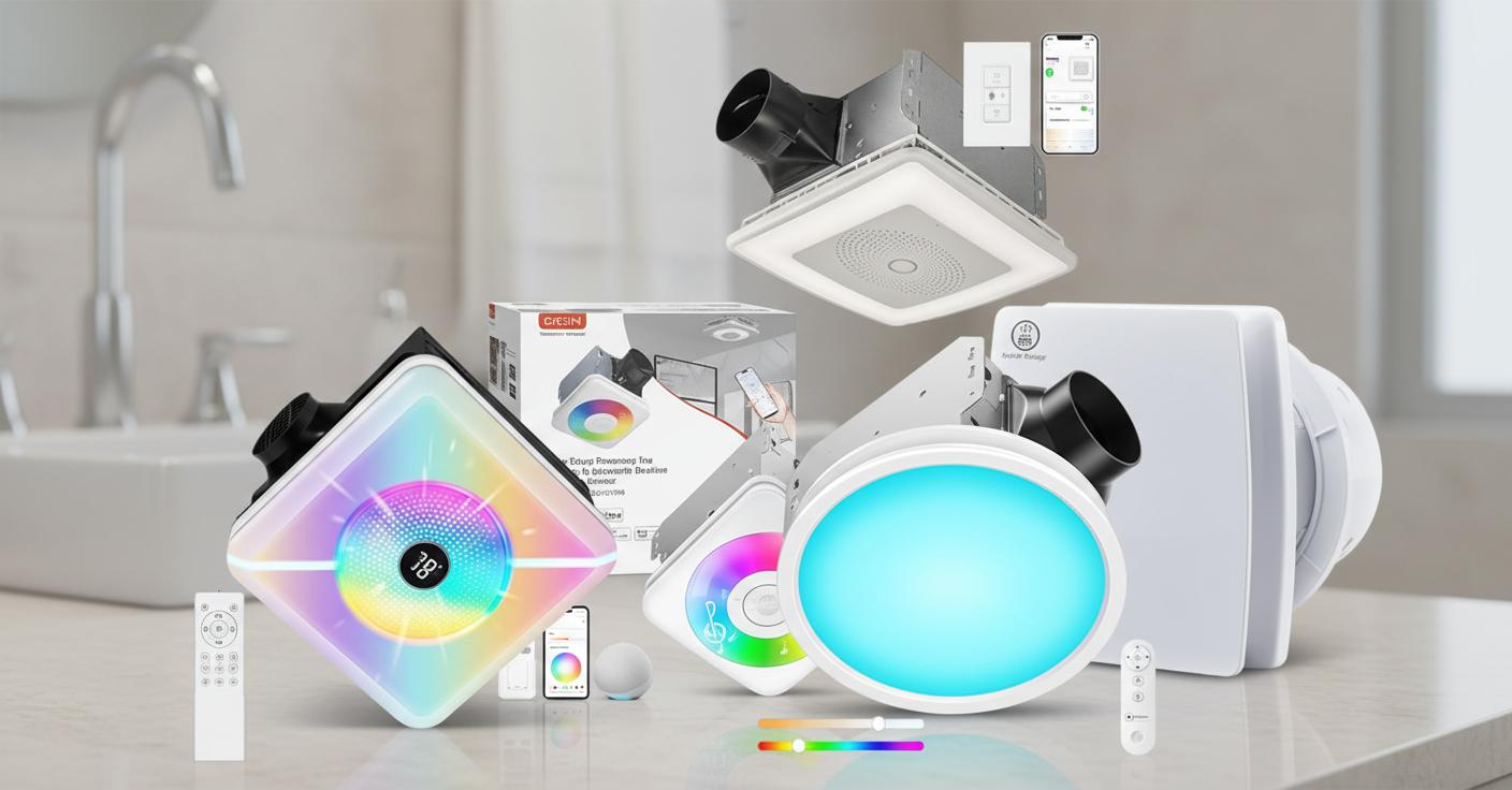 Best Voice-Activated Bathroom Exhaust Fan - Smart Ventilation, Customizable Lighting, Hands-Free Control