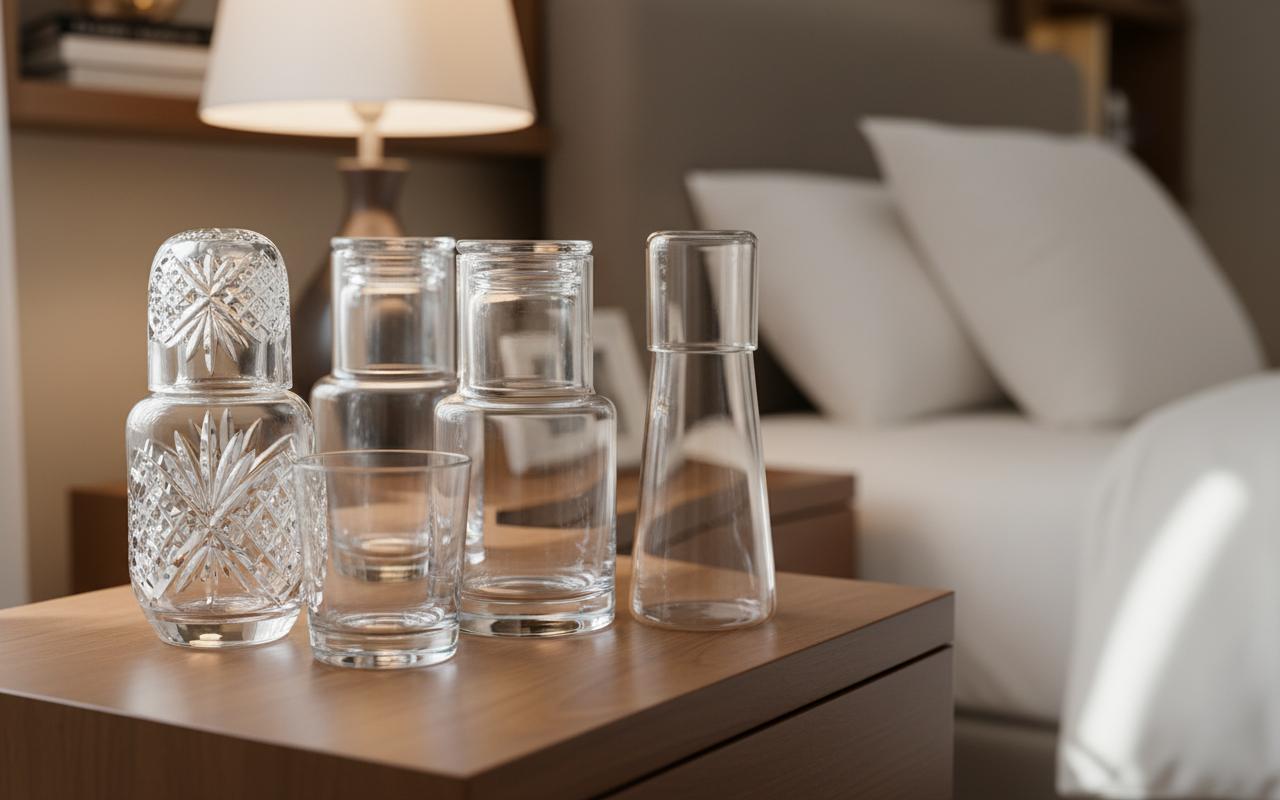 Best Bedside Water Carafe Set - Convenient Nighttime Hydration, Stylish Design and Durable Materials