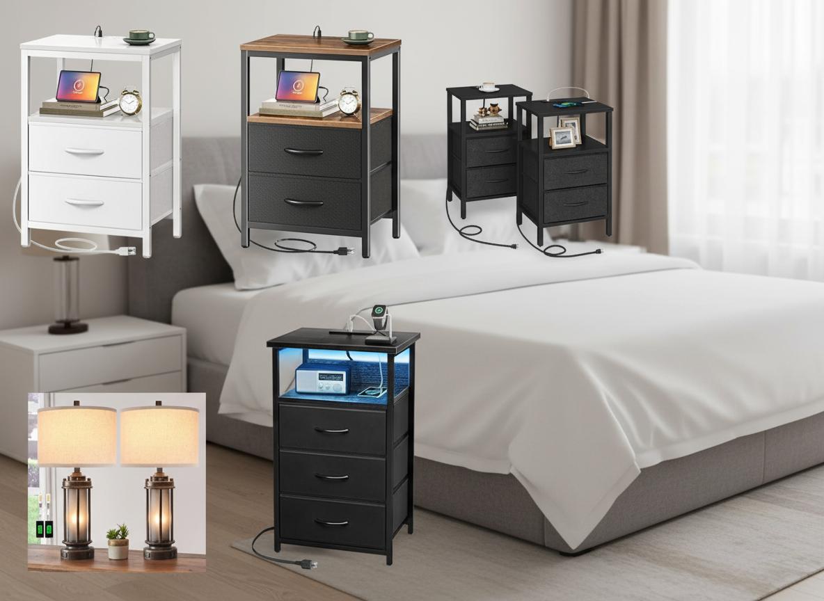 Best Built-in USB Charging Nightstand - Convenient Bedside Charging, Ample Storage, and Sleek Design