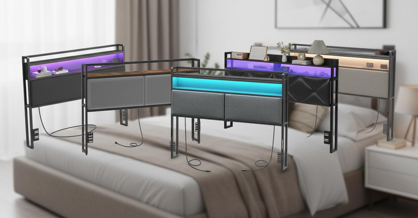 Best Customizable Headboard with Storage - Stylish, Adjustable, LED Lighting
