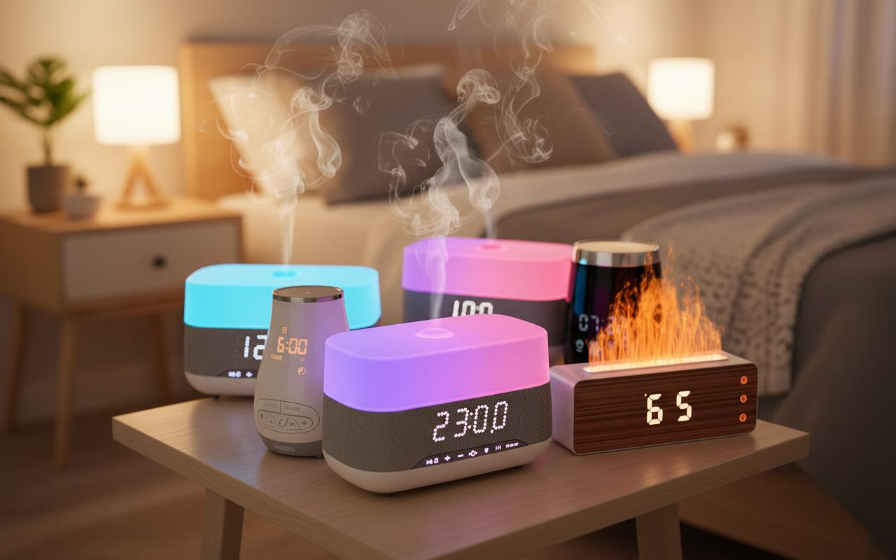 Best Essential Oil Diffuser Clock - Multifunctional Aroma Diffuser, Bluetooth Speaker, Alarm Clock