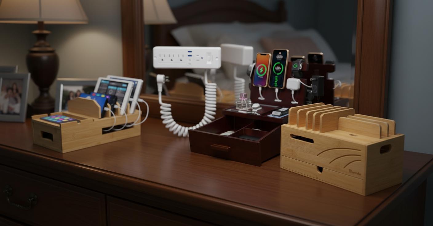 Best Hidden Charging Drawer Organizers - Space-saving, Multi-device Compatibility, and Neat Cable Management