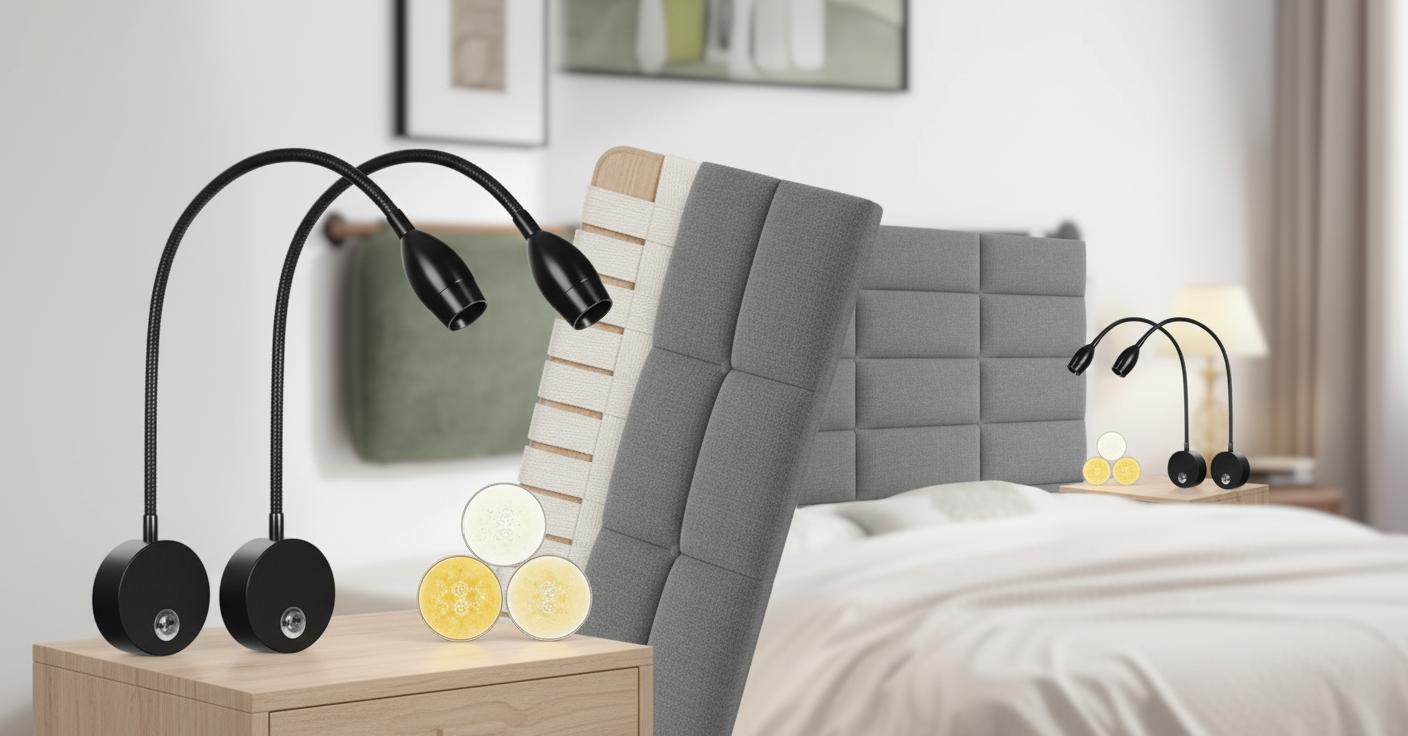 Best Minimalist Wall-Mounted Headboard - Customizable Bedside Lighting, Adjustable Brightness, and Color Temperature