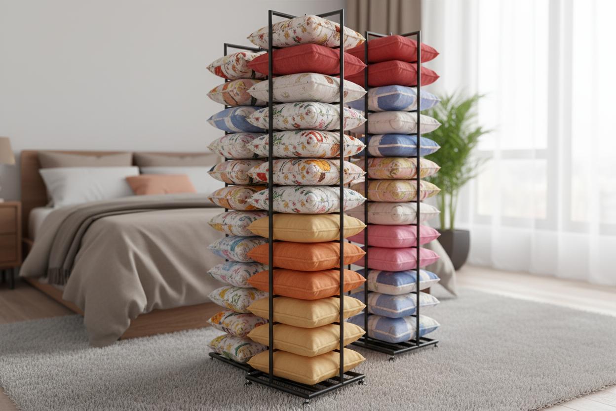 Best Pillow Organizer Rack - Adjustable Shelves, Space-Saving Design and Durable Metal Construction